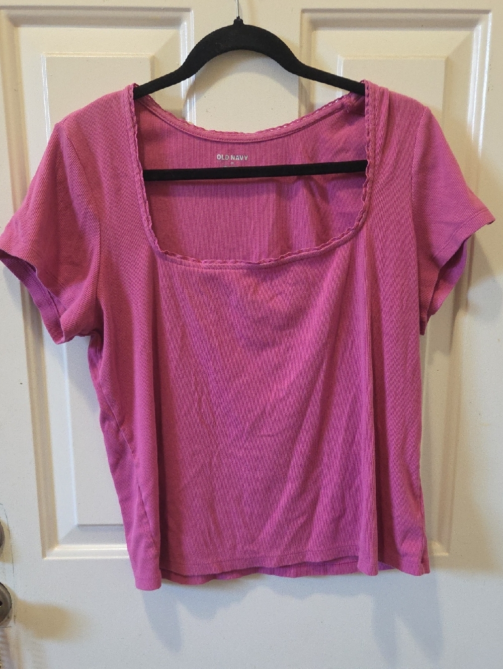 Old Navy  Pink Short Sleeve Square Neck Tee
